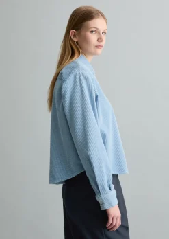 Cordbluse loose mit lässiger Bubble-Struktur