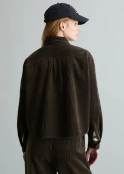 Cordbluse loose mit lässiger Bubble-Struktur