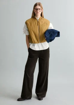Cordhose wide straight leg mit lässiger Bubble-Struktur