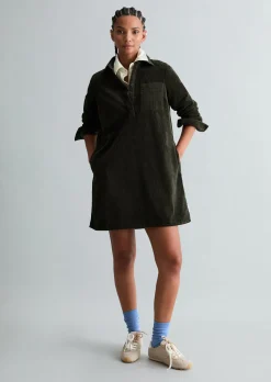 Cordkleid straight mit lässiger Bubble-Struktur