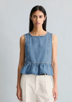 Crayfish Capsule Jeans-Volant-Bluse, Relaxed Fit aus reinem Organic Cotton