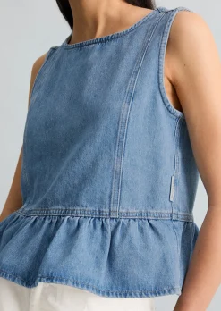 Crayfish Capsule Jeans-Volant-Bluse, Relaxed Fit aus reinem Organic Cotton