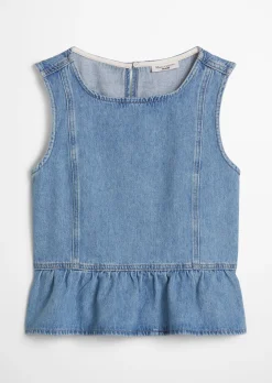 Crayfish Capsule Jeans-Volant-Bluse, Relaxed Fit aus reinem Organic Cotton