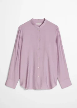 Crinkle-Bluse regular aus Viskose-Mix