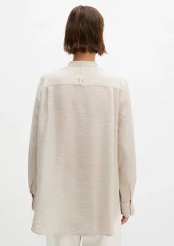 Crinkle-Bluse regular aus Viskose-Mix