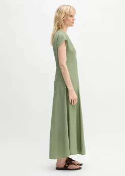 Crinkle-Kleid regular aus Viskose-Mix