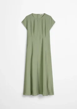 Crinkle-Kleid regular aus Viskose-Mix
