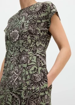 Crinkle-Kleid shaped aus bedrucktem Viskose-Mix