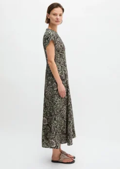 Crinkle-Kleid shaped aus bedrucktem Viskose-Mix