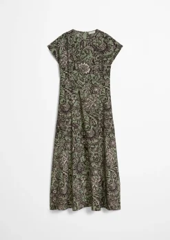 Crinkle-Kleid shaped aus bedrucktem Viskose-Mix