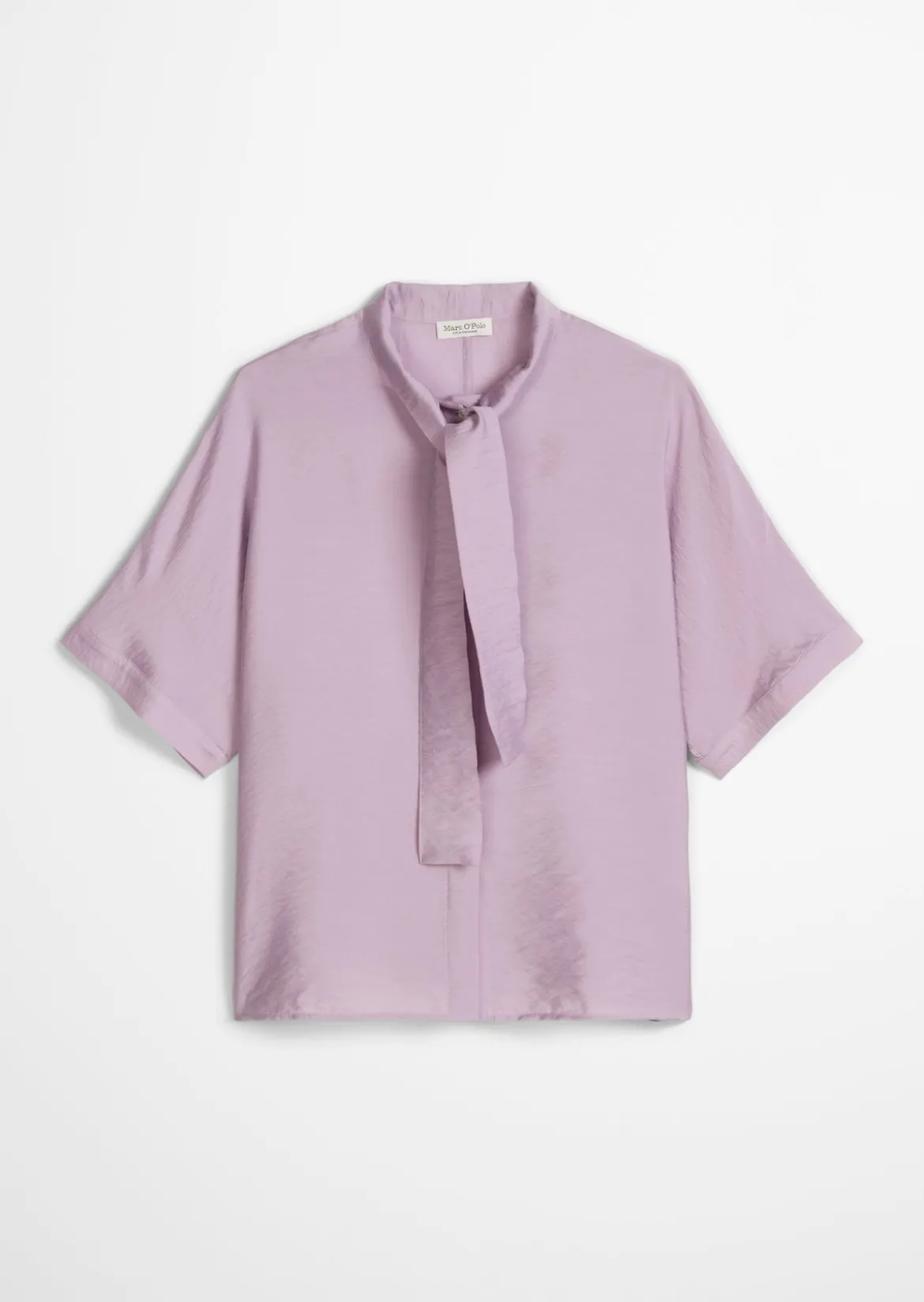 Crinkle-Schluppenbluse regular aus Viskose-Mix