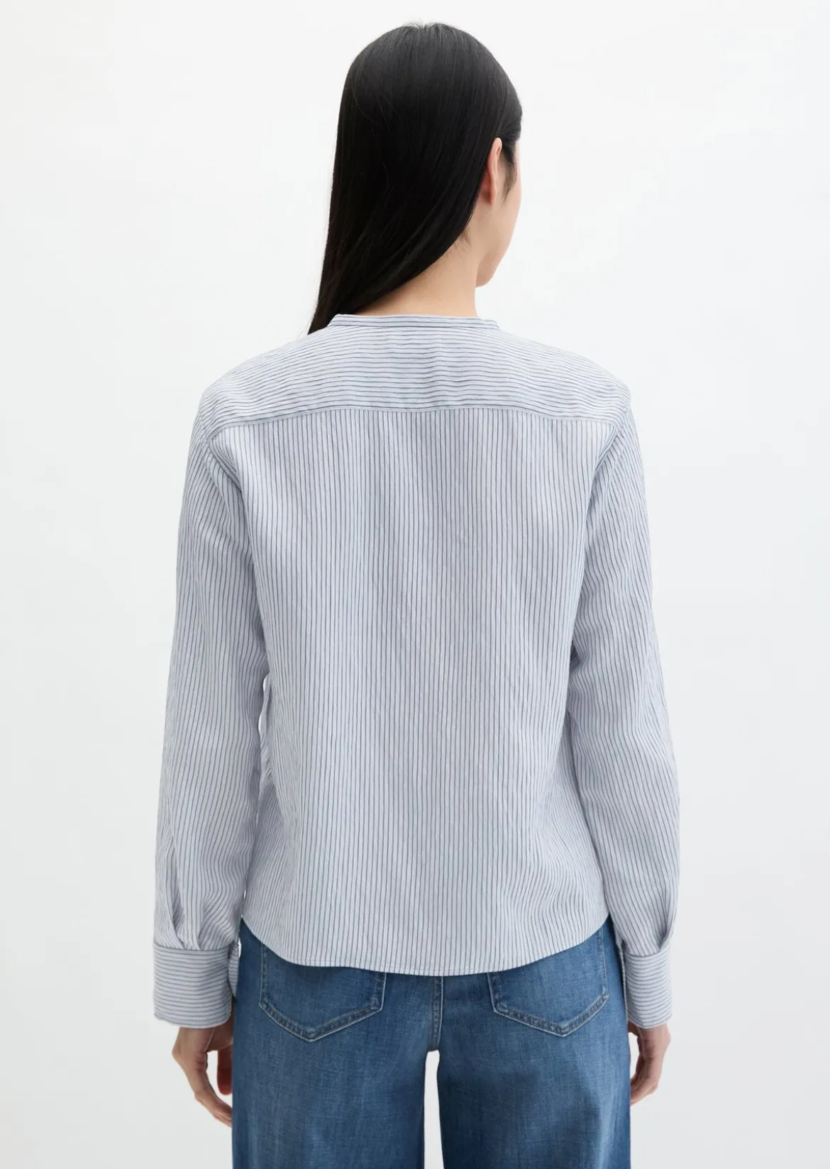 Crinkle-Streifenbluse A-Shape aus LENZING™ ECOVERO™
