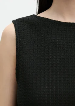 Crochet-Top relaxed aus Baumwoll-Mix-Jersey