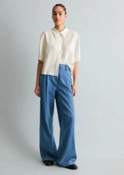 Crop-Bluse relaxed aus TENCEL™ Lyocell