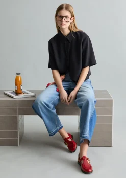 Crop-Bluse relaxed aus TENCEL™ Lyocell