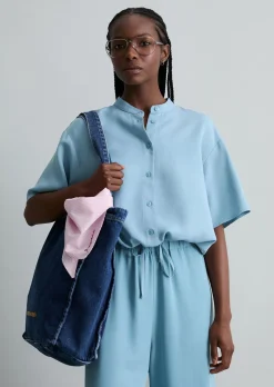 Crop-Blusenshirt relaxed aus TENCEL™ Lyocell