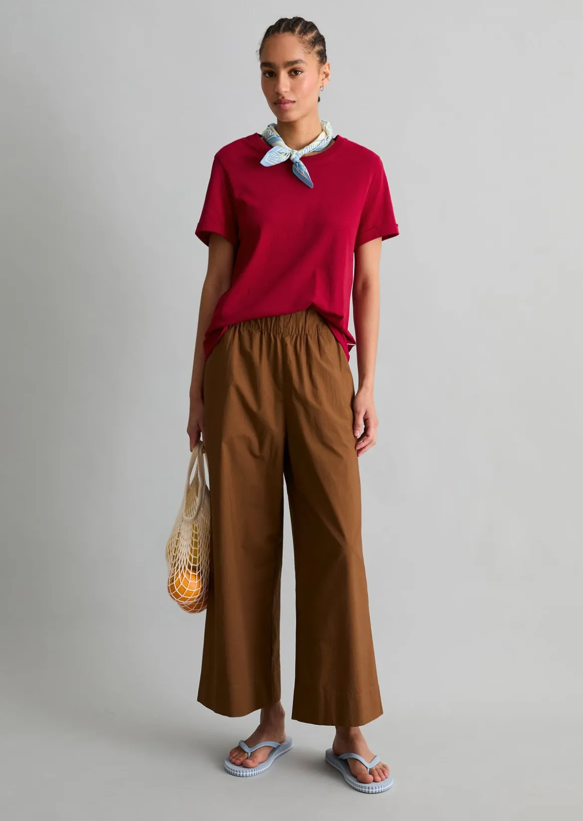 Culotte relaxed aus Papertouch-Popeline