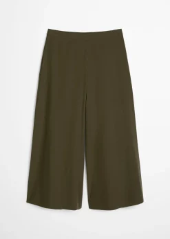 Culotte wide aus Popeline-Stretch