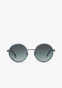 Damen-Sonnenbrille mit extravagantem Edelstahl-Acetat-Rahmen