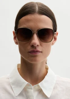 Damen-Sonnenbrille mit filigranem Metall-Rahmen