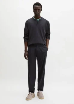 DfC Henley-Longsleeve regular aus geripptem Interlock-Jersey