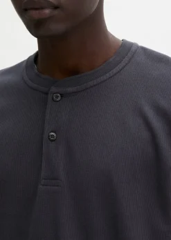 DfC Henley-Longsleeve regular aus geripptem Interlock-Jersey