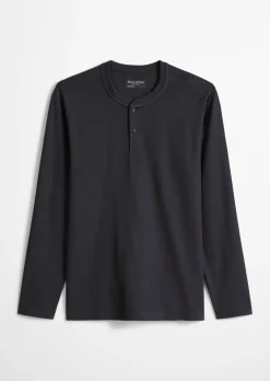 DfC Henley-Longsleeve regular aus geripptem Interlock-Jersey