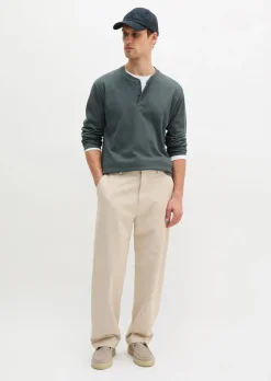 DfC Henley-Longsleeve regular aus geripptem Interlock-Jersey
