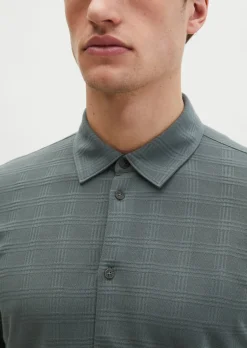 DfC Jerseyhemd regular im strukturierten Karo-Jacquard
