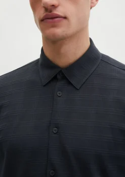 DfC Jerseyhemd regular im strukturierten Karo-Jacquard