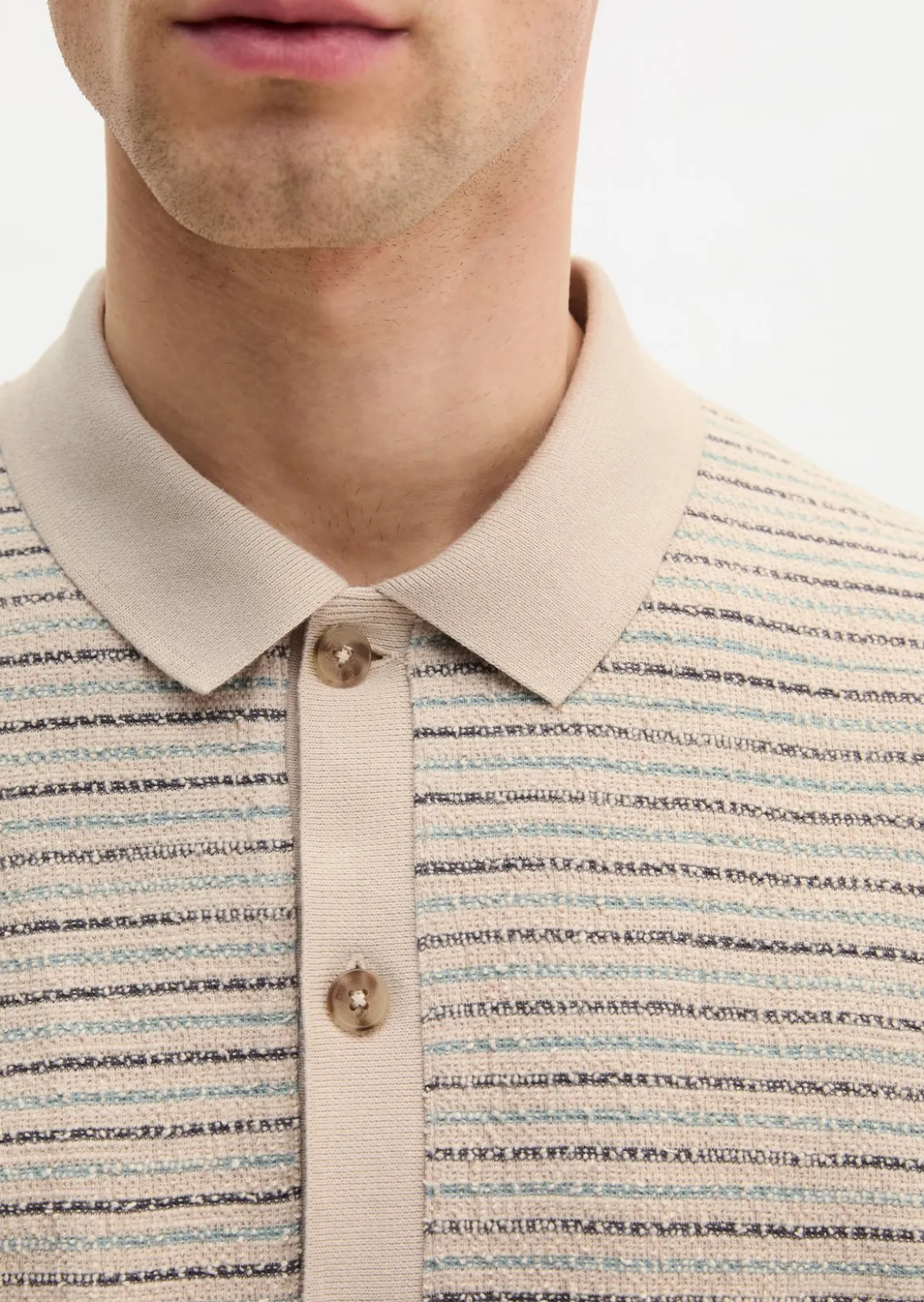 DfC Jerseyhemd relaxed mit strukturiertem Streifen-Muster