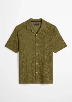 DfC Jerseyshirt regular mit weichem Frottee-Blattmuster