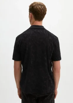DfC Jerseyshirt regular mit weichem Frottee-Blattmuster