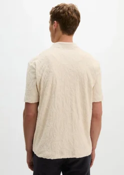 DfC Jerseyshirt regular mit weichem Frottee-Blattmuster