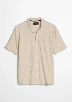 DfC Jerseyshirt regular mit weichem Frottee-Blattmuster