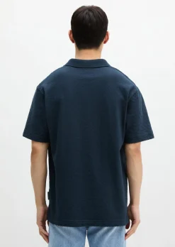 DfC Poloshirt Jersey Structure regular aus schwerem Ripp-Jersey