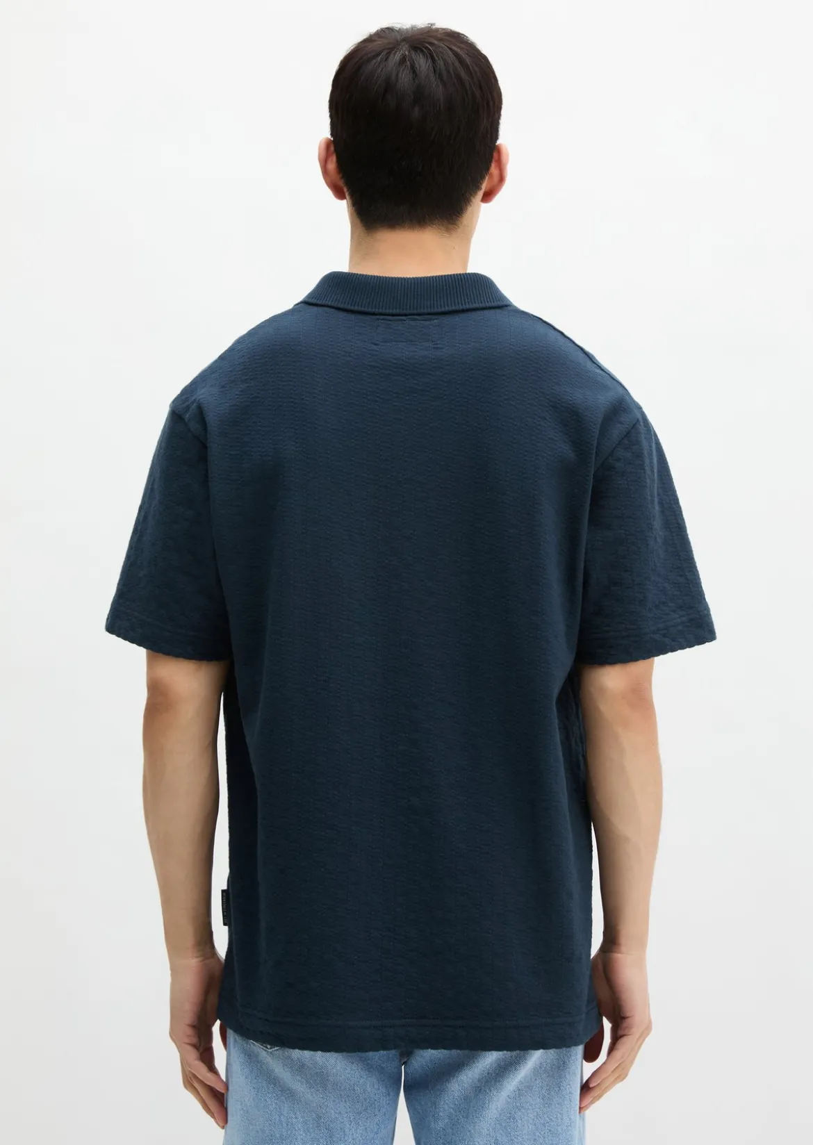 DfC Poloshirt Jersey Structure regular aus schwerem Ripp-Jersey