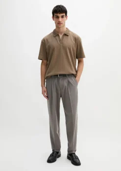 DfC Poloshirt Jersey Structure regular aus schwerem Ripp-Jersey