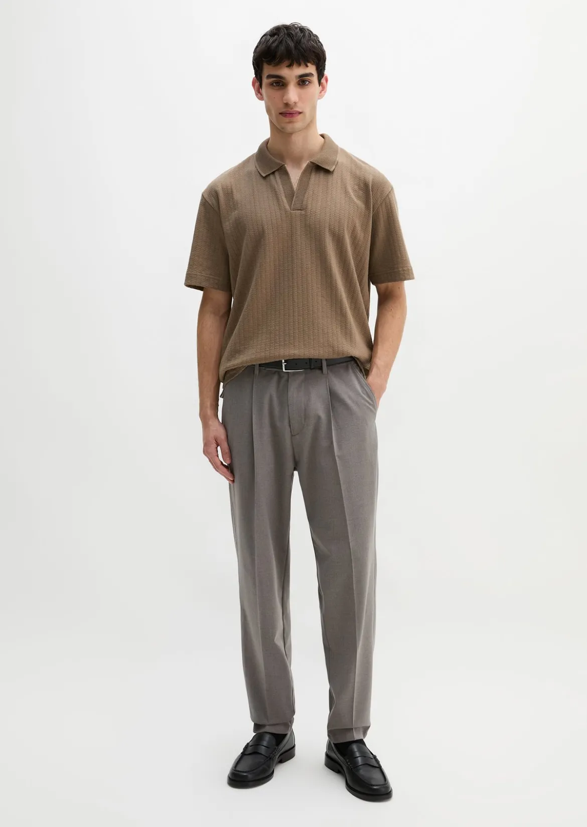 DfC Poloshirt Jersey Structure regular aus schwerem Ripp-Jersey