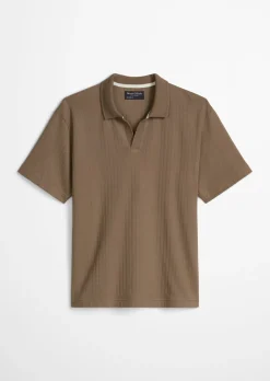 DfC Poloshirt Jersey Structure regular aus schwerem Ripp-Jersey