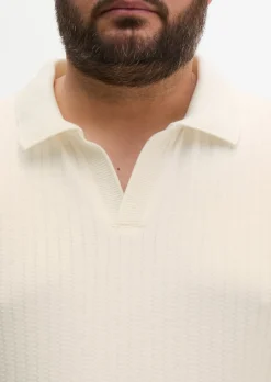 DfC Poloshirt Jersey Structure regular aus schwerem Ripp-Jersey