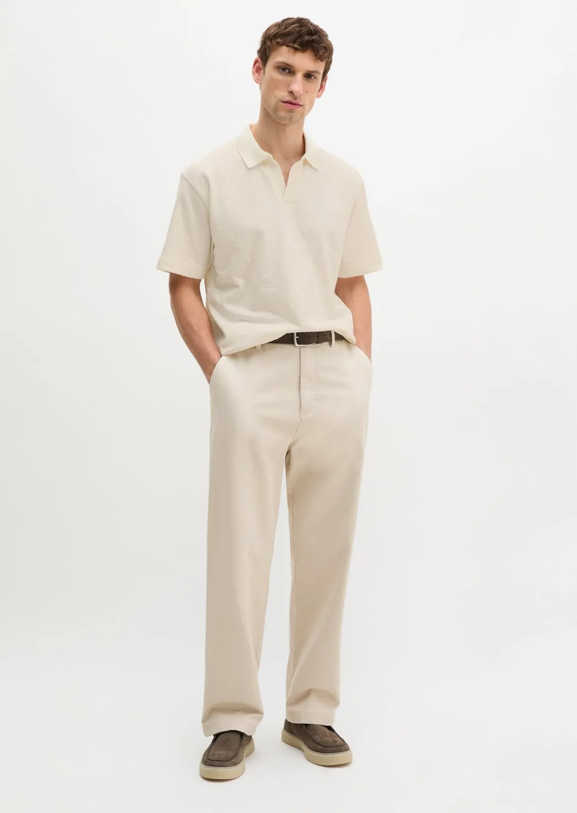 DfC Poloshirt Jersey Structure regular aus schwerem Ripp-Jersey