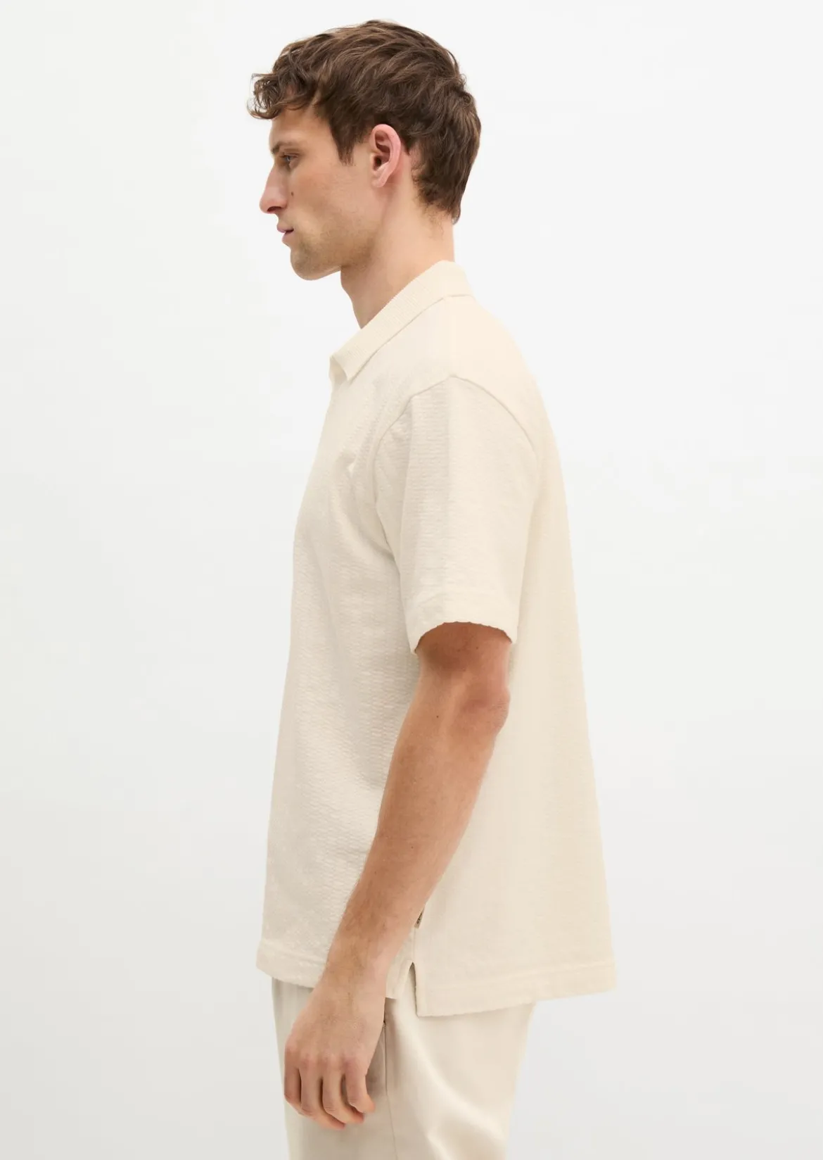 DfC Poloshirt Jersey Structure regular aus schwerem Ripp-Jersey