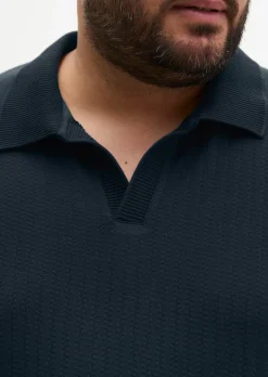 DfC Poloshirt Jersey Structure regular aus schwerem Ripp-Jersey