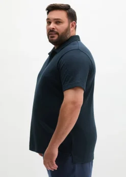 DfC Poloshirt Jersey Structure regular aus schwerem Ripp-Jersey