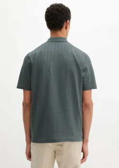 DfC Poloshirt regular im strukturierten Karo-Jacquard
