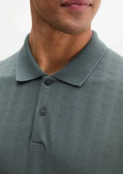 DfC Poloshirt regular im strukturierten Karo-Jacquard