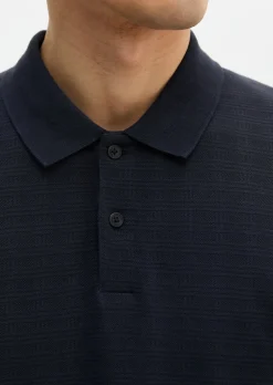 DfC Poloshirt regular im strukturierten Karo-Jacquard