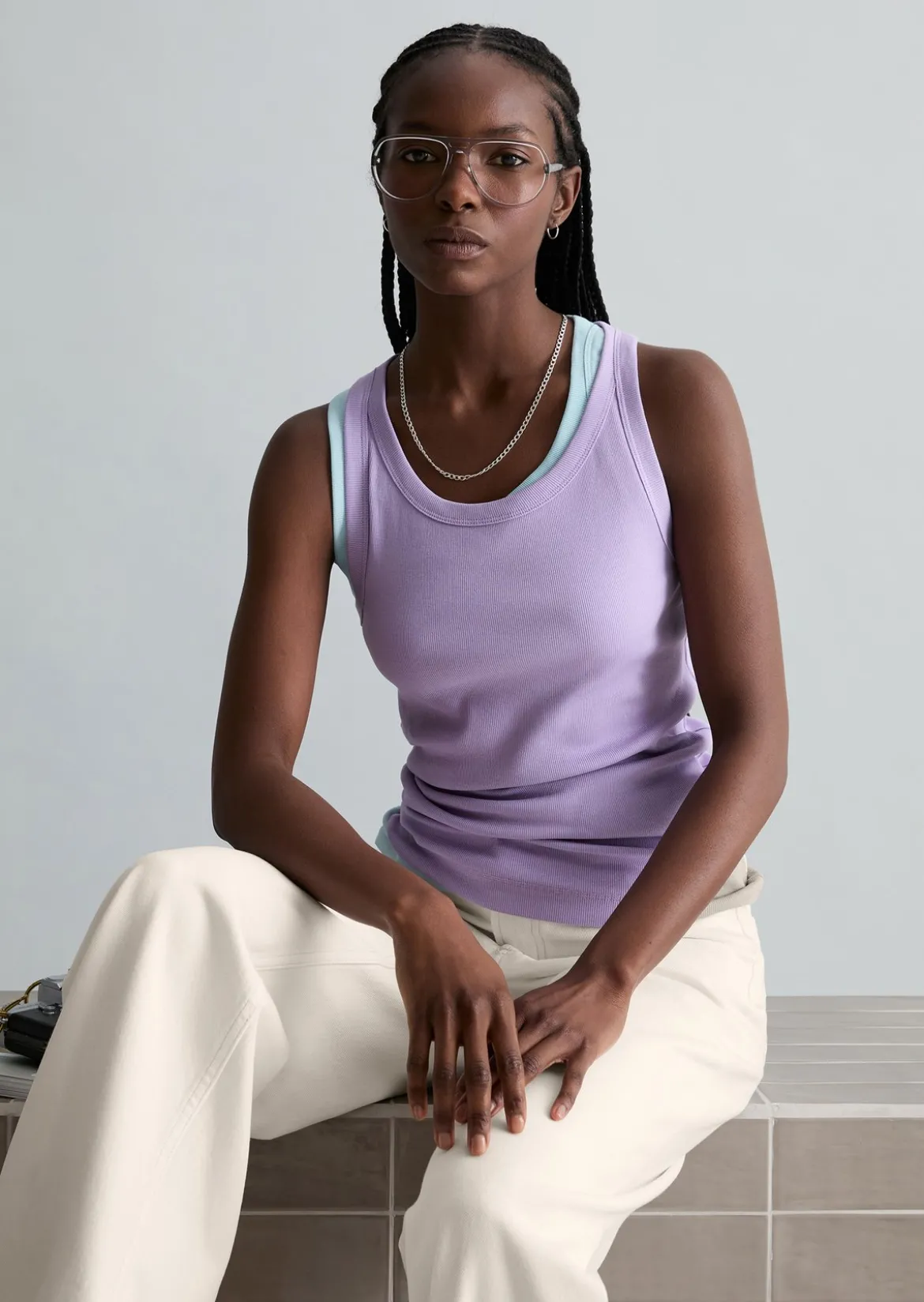 DfC Ripp-Tanktop slim aus Bio-Baumwoll-Stretchjersey