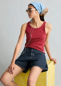 DfC Ripp-Tanktop slim aus Bio-Baumwoll-Stretchjersey